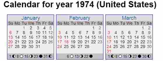 calendar 1974 Feb