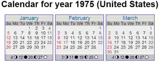 calendar 1975 Feb
