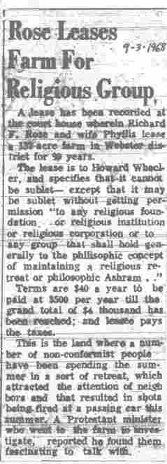 1968-0903 Rose Leases Farm to Hare Krishnas