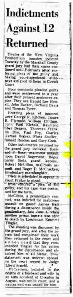 Indictments Against 12 Returned - Wheeling Intelligencer - August 14, 1968